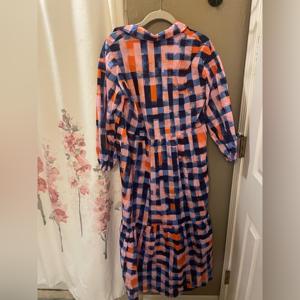 Anthropologie The Bettina Tiered Shirt Dress by Maeve XS Color: DARK BLUE NWT - Picture 6 of 8
